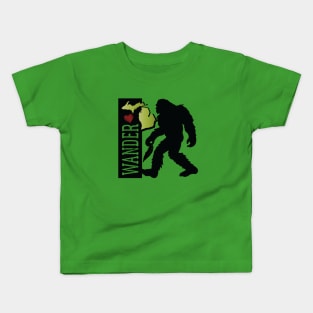 Wandering In Michigan Big Foot Kids T-Shirt